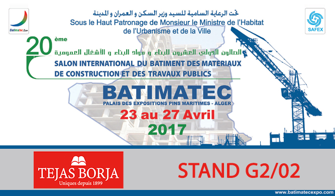 Tejas Borja estará presente en Batimatec 2017